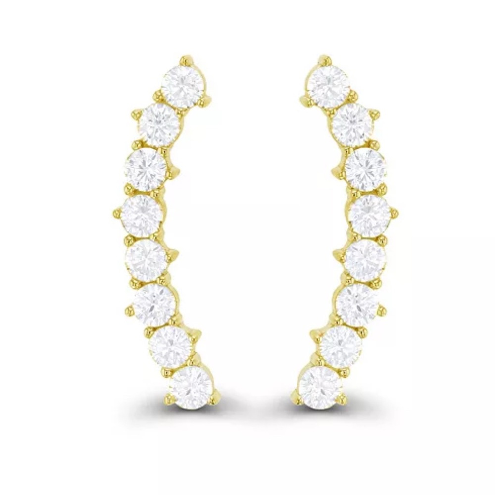 Lulea  14K Gold Over Sterling Silver Women's  Crawler Earrings